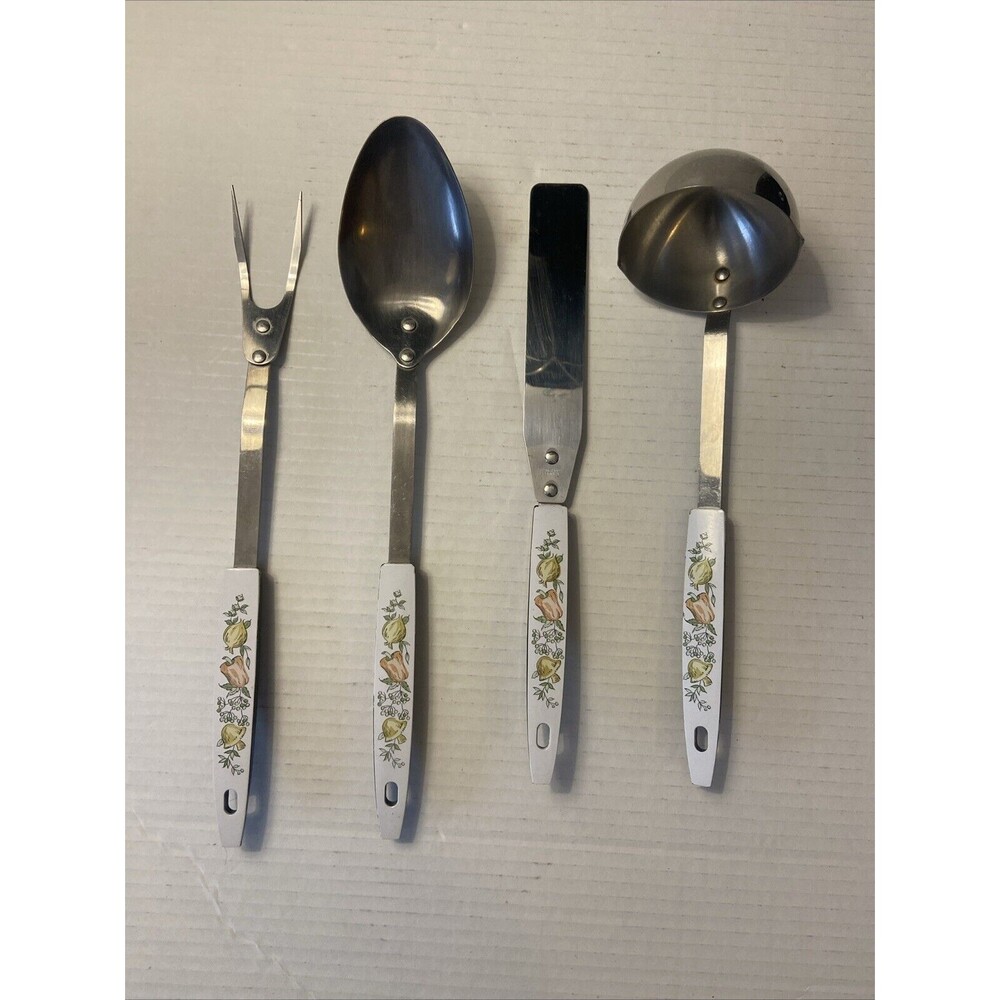 Very Rare Corelle Spice Of Life Cooking Utensils 4 Pieces Set. EUC